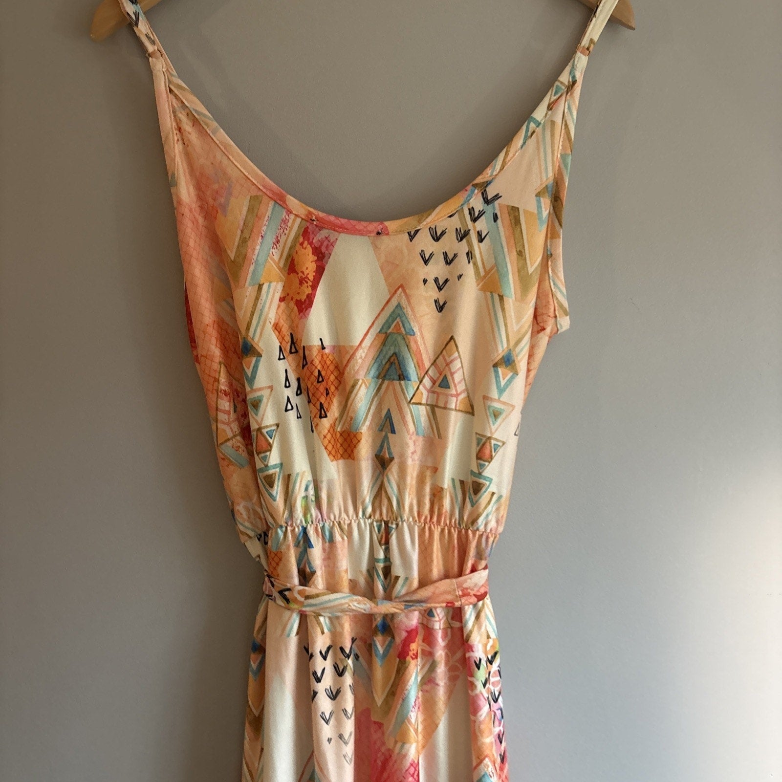 LoveU Dear Maxi Summer Dress orange, coral blue pink EmpireWaist L