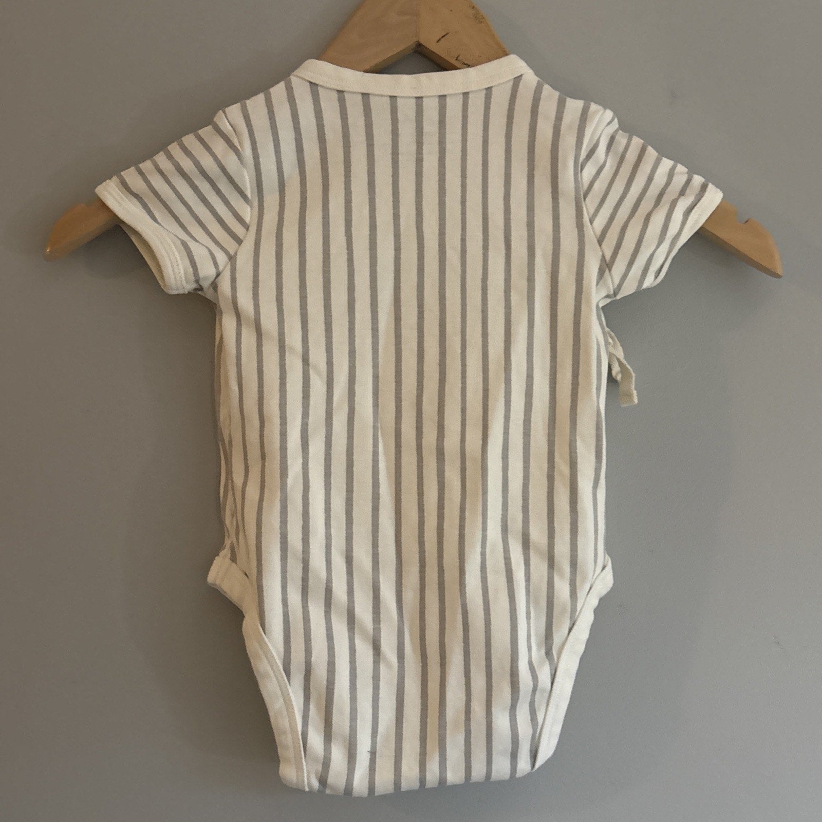 Pehr Baby Short Sleeve Tie Front Striped One Piece Kimono Size 12-18 Mo organic