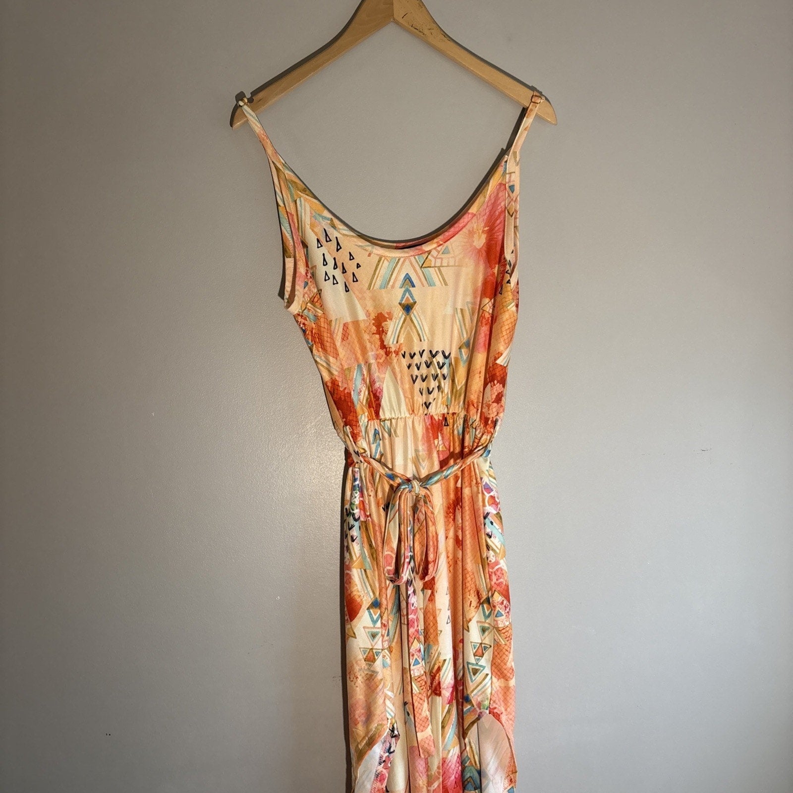 LoveU Dear Maxi Summer Dress orange, coral blue pink EmpireWaist L